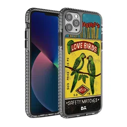DailyObjects Yellow & Green Printed Love Birds Matchbox Stride 2.0 iPhone 11 Pro Phone Back Case-16