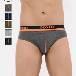 Dollar Bigboss Men's Solid Pack of 5 Super Combed Cotton Briefs-25