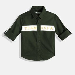 U.S. Polo Assn. Kids Boys Typography Printed Pure Cotton Casual Shirt-picture-19