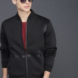 WROGN Men Black Solid Bomber-image-103
