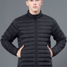 Red Tape Men Solid Stand Collar Padded Jacket-44