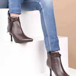 SHUZ TOUCH Women Casual Slim-Heeled Regular Boots-image-41