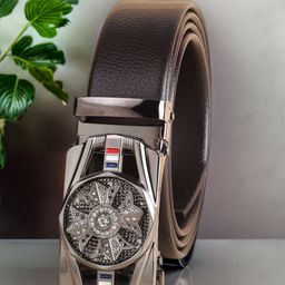 WINSOME DEAL Men Textured Embellished Buckle Belt-38