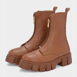 ADORLY Women Mid-Top Platform Heeled Zipper Boots-7