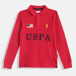 U.S. Polo Assn. Kids Boys Brand Logo Embroidered Polo Collar Pure Cotton T-shirt-picture-30