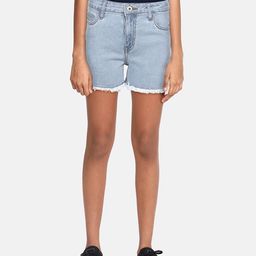 UTH by Roadster Girls Blue Solid Denim Shorts-image-24