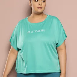 Sztori Women Plus Size Typography Printed Active T-shirt-image-63