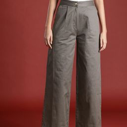 all about you Women Flared High-Rise Pleated Formal Trousers-image-59