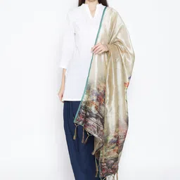 Shaily Beige Printed Dupatta-46