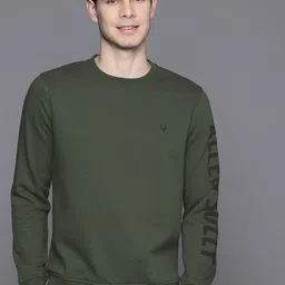 Allen Solly Men Olive Green Sweatshirt-picture-3