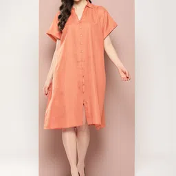 Qurvii Oversized Cotton Slub Shirt dress-image-26