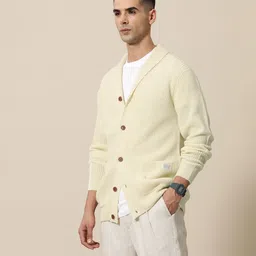 Mr Bowerbird Men Solid Chunky Ribbed Oversized Cardigan-image-27