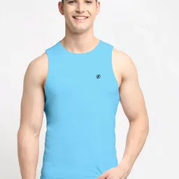 Friskers Men Turquoise Blue  Solid Cotton Innerwear Vests-picture-16