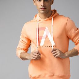 Park Avenue Men Orange & White Printed Hooded Sweatshirt-picture-6