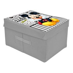 Kuber Industries Set Of 2 Grey & Black Disney Mickey Print Foldable Storage Organizer Box with With Handle & Lid image 2