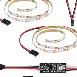 1 Set of Green+Red RC LED Strips and LED Controller with Y-Cable-14