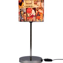 green girgit Multicoloured Printed Buffet Lamp with Shade image 3