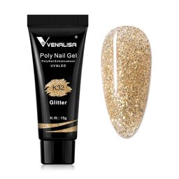 VENALISA UV-LED Glitter Poly Nail Extension Gel 15g - Shade K32-image-81