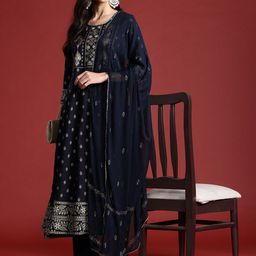 Anouk Women Ethnic Motifs Printed Kurta with Trousers & Dupatta-image-12