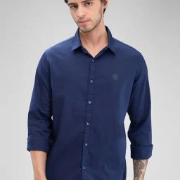 Spykar Blue Slim Fit Shirt-picture-29