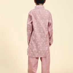 Pro-Ethic Style Developer Kids Pink Printed Full Sleeves Kurta with Pyjamas image 2