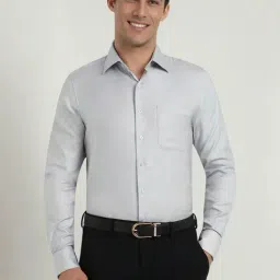 Allen Solly Grey Slim Fit Texture Shirt-image-120