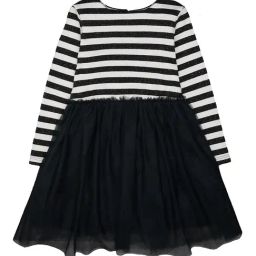 Mothercare Kids Black Striped Full Sleeves Dress-image-14