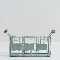 Westside Home Mint Wired Cutlery Caddy With Wooden Handles-image-89