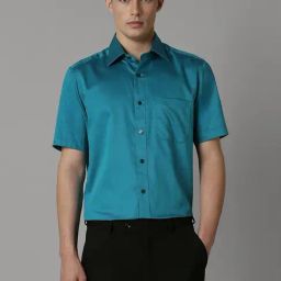 Louis Philippe Blue Cotton Regular Fit Shirt-picture-35
