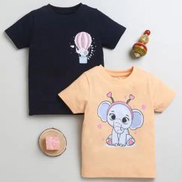 Bumzee Girls Multi Cotton Printed T-Shirt (Pack of 2)-image-63