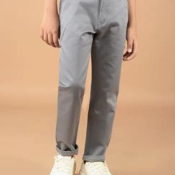 Crimsoune Club Boys Grey Cotton Solid Trousers-image-94