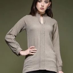 SELVIA Beige Regular Fit Top-image-8