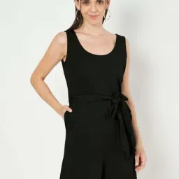 Brinns Black Cotton Regular Fit Jumpsuit-image-82