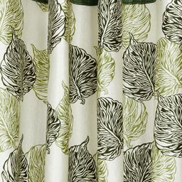 Cortina Set of 2 Off-White & Green Leaf Print Door Curtains image 2