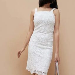 Code by Lifestyle White Embroidered Bodycon Dress-picture-1