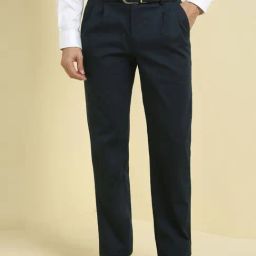 Allen Solly Navy Cotton Regular Fit Trousers-picture-37