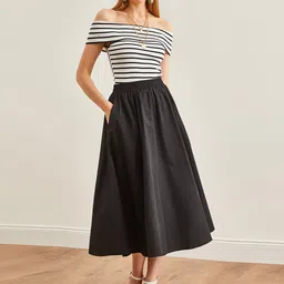 Olalook Women Flared Midi A-Line Skirt-picture-46