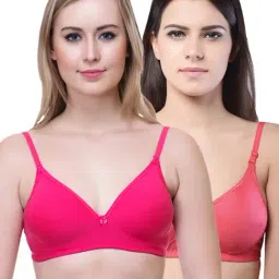 Lady Lyka Multicolor Non Wired Padded T-Shirt Bra (Pack Of 2)-picture-39