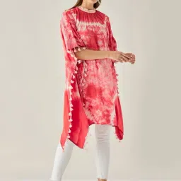 The Kaftan Company Pink Tie-Dye Kaftan Top-image-98