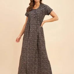Sweet Dreams Grey Printed Nighty-image-59