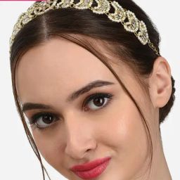 Zaveri Pearls Gold Tone Kundan & Pearls Studded Crescent Ethnic Head Chain-ZPFK13111-image-51