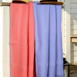 Bianca Red & Purple Cotton 280 GSM 'Love Organic' Bath Towel - Set of 2-image-86