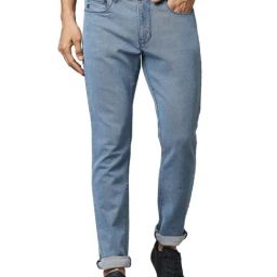 Raymond Sky Blue Slim Fit Lightly Washed Jeans-image-14