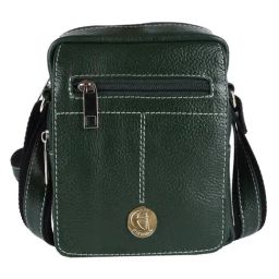 HiLEDER Green Textured Small Leather 7 inch Cross Body Bag-image-5