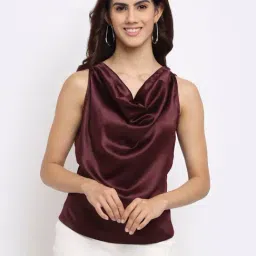 NEUDIS Burgundy Cowl Neck Top-picture-44