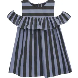 A.T.U.N. Charcoal Grey & Black Striped Dress-image-93
