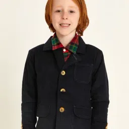 Cherry Crumble By Nitt Hyman Kids Navy Textured Coat-picture-32