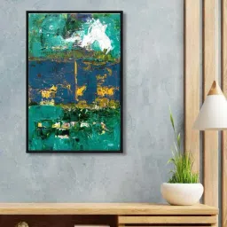 999Store Multicolor Canvas Wall Painting Panel With Fibre Frame-1