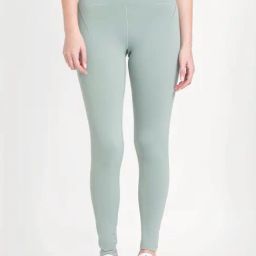 ADIDAS Green Plain Sports Tights-picture-17