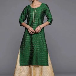Libas Green Printed Straight Kurta-image-30